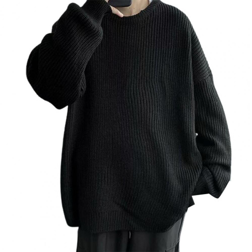 Men Sweater Pullover Long Basic Stretchy Men Sweater Fall Sweater for Daily Wear