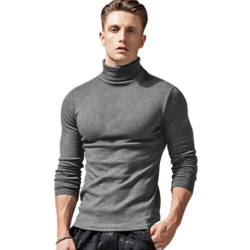 Autumn Winter Men Sweaters High Collar Long Sleeve Solid Warm Multicolor Handsome All-match Casual Pullovers 1