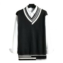 Spring Sweater V Neck Young Contrast Soft Winter Vest Sweater Men Sweater Winter Sweater