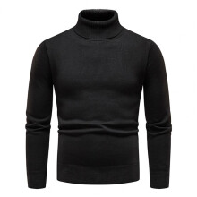 Fall Sweater Solid Knit Sweater Anti-pilling Pure Men Sweater