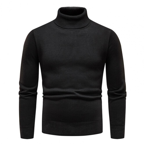 Fall Sweater Solid Knit Sweater Anti-pilling Pure Men Sweater