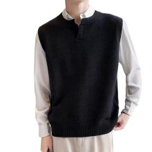 Men Sweater Vest Solid Sleeveless Loose Casual Wear-resistant V Neck Knitting Elastic Young Style Spring Sweater forDaily