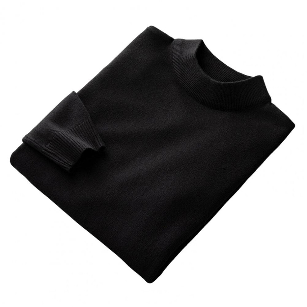 Men Sweater Solid Half-high Collar Long Sleeves Soft Anti-shrink Keep Warm Knitting Stretchy Autumn Base Top Daily Clothes-image-OPC-PBR5NN9-NEW