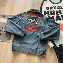 HUMAN DENIM WORK Jackets Men Women Girls Don?t Cry Embroidery Cowboy Jeans Jacket