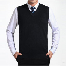 Casual Solid Sweater Vest Men Cashmere Sweaters Wool Pullover Mens V-Neck Sleeveless Vest Clothing