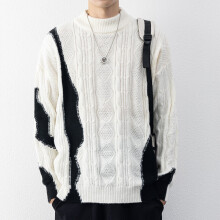 Men's Mock Neck Sweater Youth Matching Thick Twist Knitwear