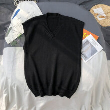 Sweater Vest Men Plus Size 2XL Spring Autumn Oversize Mens Vests Solid All-match V-neck Couples Retro Khaki Soft Ulzzang