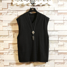 Men's Vest sweater knitted loose sweater Vintage men's Vest Sweater Top Men's casual wear