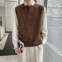 Spring Autumn Men Uniform Vest V Neck Pullover Boys British Student Sleeveless Waistcoat Tank Tops Sweaters