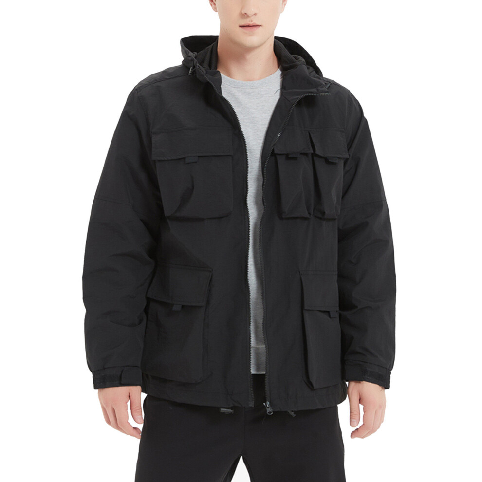 down Jacket Girls 14 Mens Autumn Casual Loose Solid Pocket Lapel Tooling Jacket Coat Top Warm Mens Jacket-image-OPC-PBR5QZW-NEW