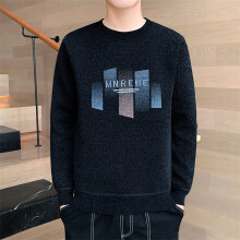 Sweater Men's bottom sweater long sleeve autumn/winter O collar with fleece and thick sweater 21 junior school students