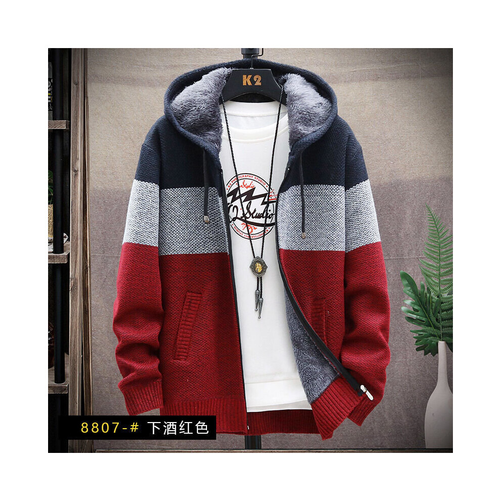 Autumn Winter Style Patchwork Fleece Thick Knitwear Man All Match Jacket Male Vintage Y2K Top Casual Gentmen Coat-image-OPC-PBR5S9S-NEW