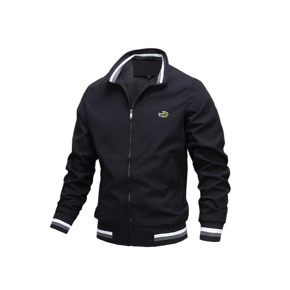Men's Business Jacket Stand Collar Print Casual Zipper Jacket Outdoor Sports Coat Windbreaker-image-OPC-PBR5SKT-NEW