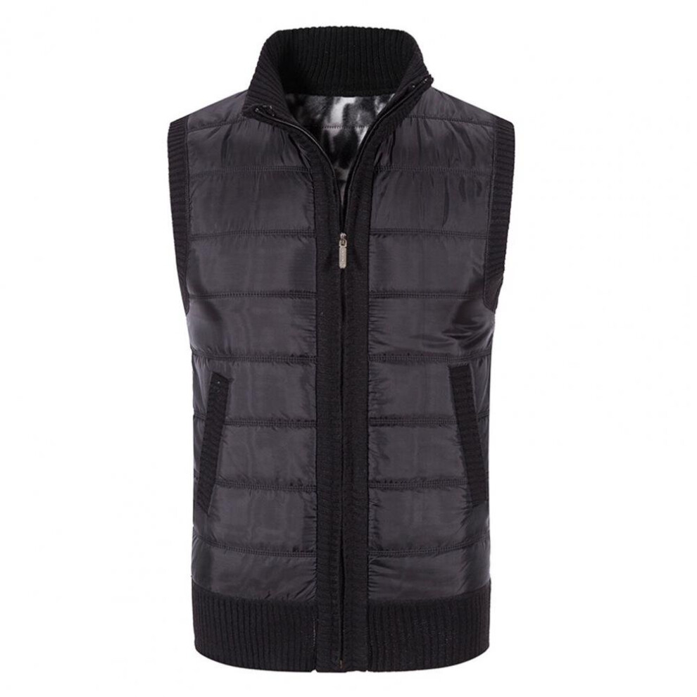 Men Winter Vest Thicken Stand Collar Sleeveless Neck Protection Soft Keep Warm Plush Cardigan Men Waistcoat Daily Life Clothes-image-OPC-PBR5STJ-NEW