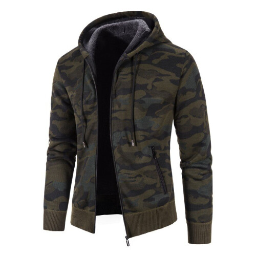 Men Camouflage Sweater Winter Men s Hooded Fleece Cardigan Sweaters Jacket Male Thick Warm Sweatercoat on OnBuy