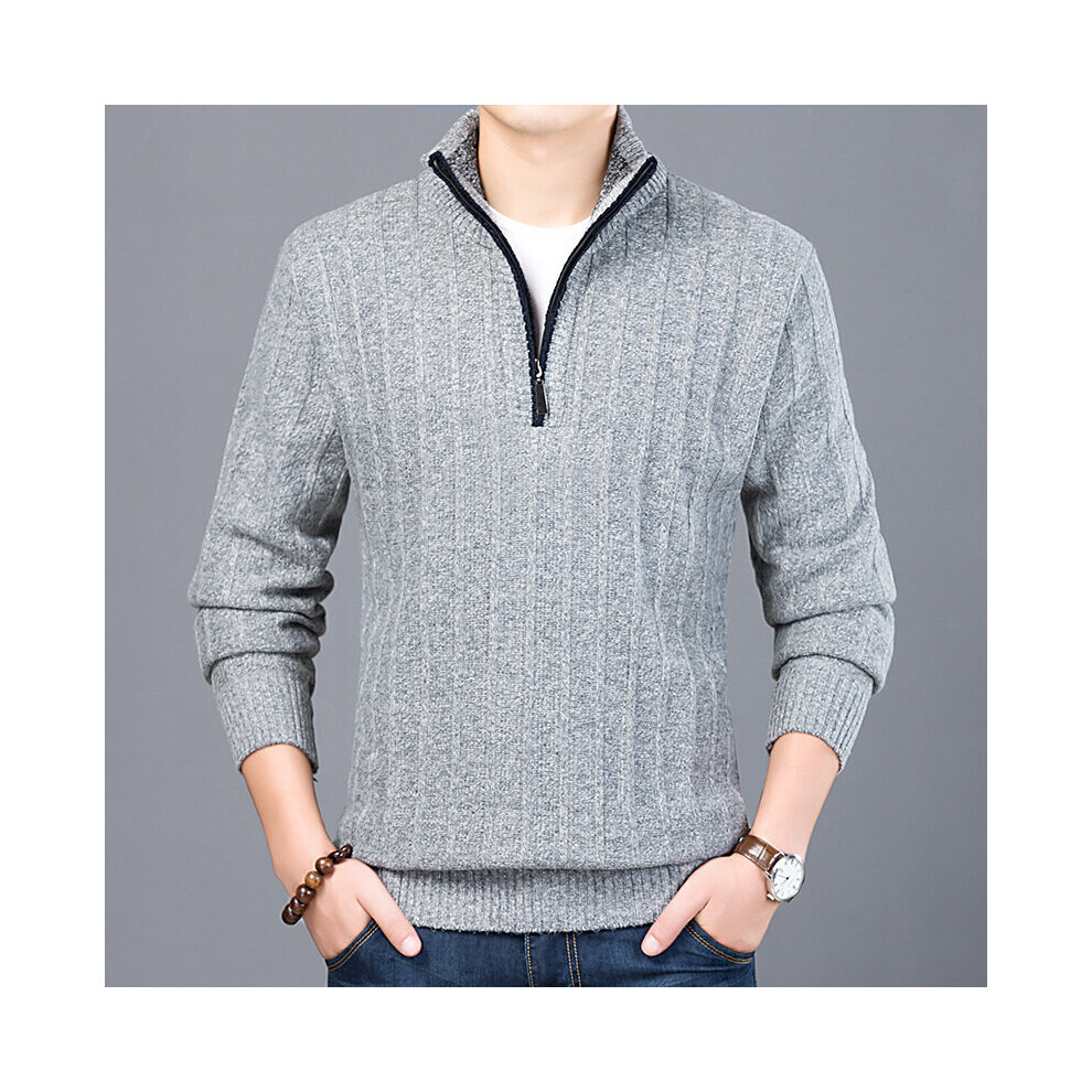Winter Men's Sweater Casual Pullover Mens Warm Sweaters Man Slim Stand Collar Knitted Pullovers Male Coats Half Zip Sweater-image-OPC-PBR5WBZ-NEW
