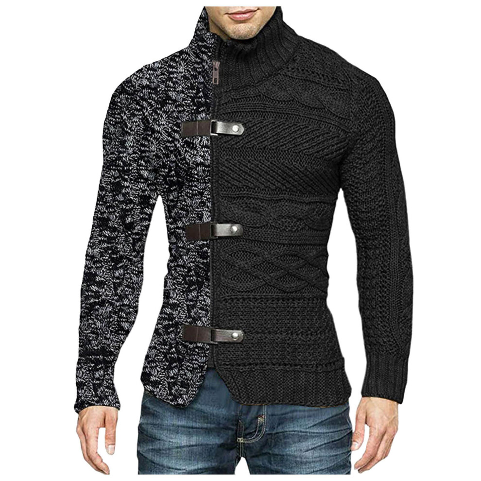 Mens Autumn And Winter Solid Zipper Warm Cardigan Knitted Coat Blouse-image-OPC-PBR5WBW-NEW
