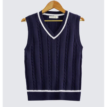 Sweater Vest Men Autumn Winter Velvet V-neck Striped Big Size 5XL Oversize Mens Couples Preppy Style Students Vests