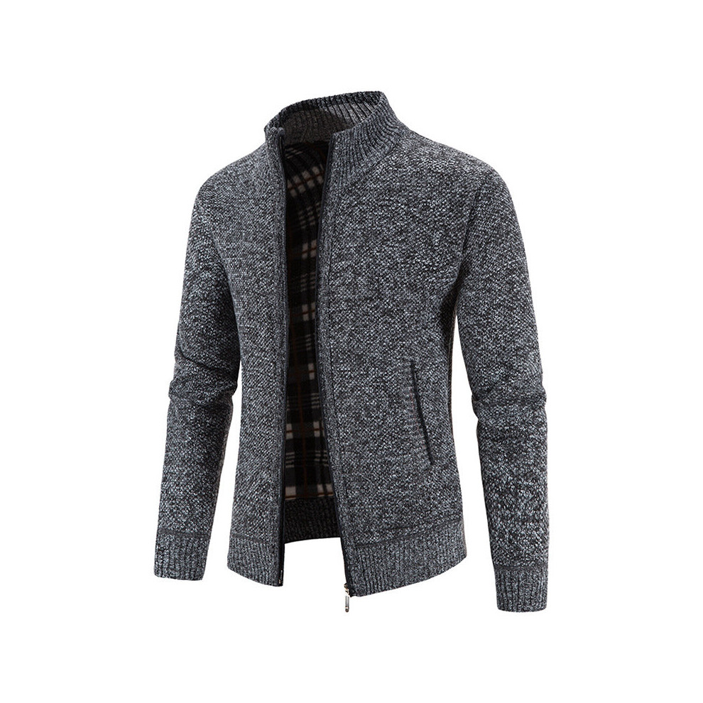Autumn Winter Warm Cardigan Men Fleece Zipper Sweaters Jackets Mens Slim Fit Knitted Sweatercoat Thick Cardigan Sweater Coat Men-image-OPC-PBR5WX7-NEW