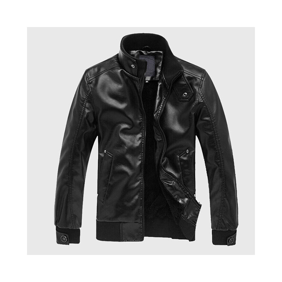 Motorcycle Faux Leather Jacket Men Men's Leather Jackets Jaqueta De Couro Masculina Clothes Mens Leather Coats Black 885658517397