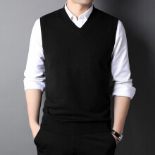 Men's T-Shirt Sleeveless Vest V-neck Solid Sweater Joker Loose Shirt Vest