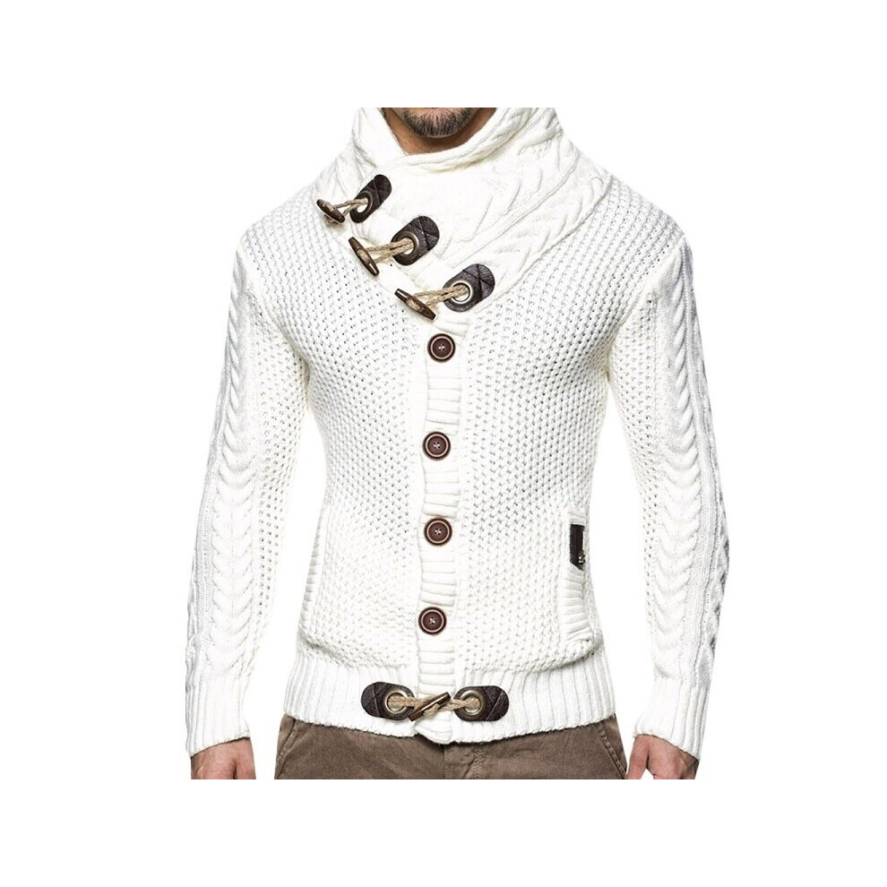 Men Sweater Autumn Winter Knitted Coat Turtleneck Button Men's Sweater Streetwear Men Clothing-image-OPC-PBR5XMF-NEW