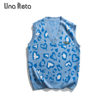 Vest Sweaters Men Autumn Streetwear Couple's Love knitted Sleeveless Pullover Vests Top Harajuku Vest Sweater Women