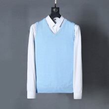 Spring Autumn Men Small Horse V-neck Cotton Sweater Vests Hombre Pull Homme Hiver Pullover Solid Knit Top