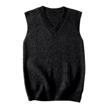 Solid Elastic Knit Men Vest V Neck Sleeveless Pullover Spring Vest Style Fall Sweater Vest Men Clothing For Dating