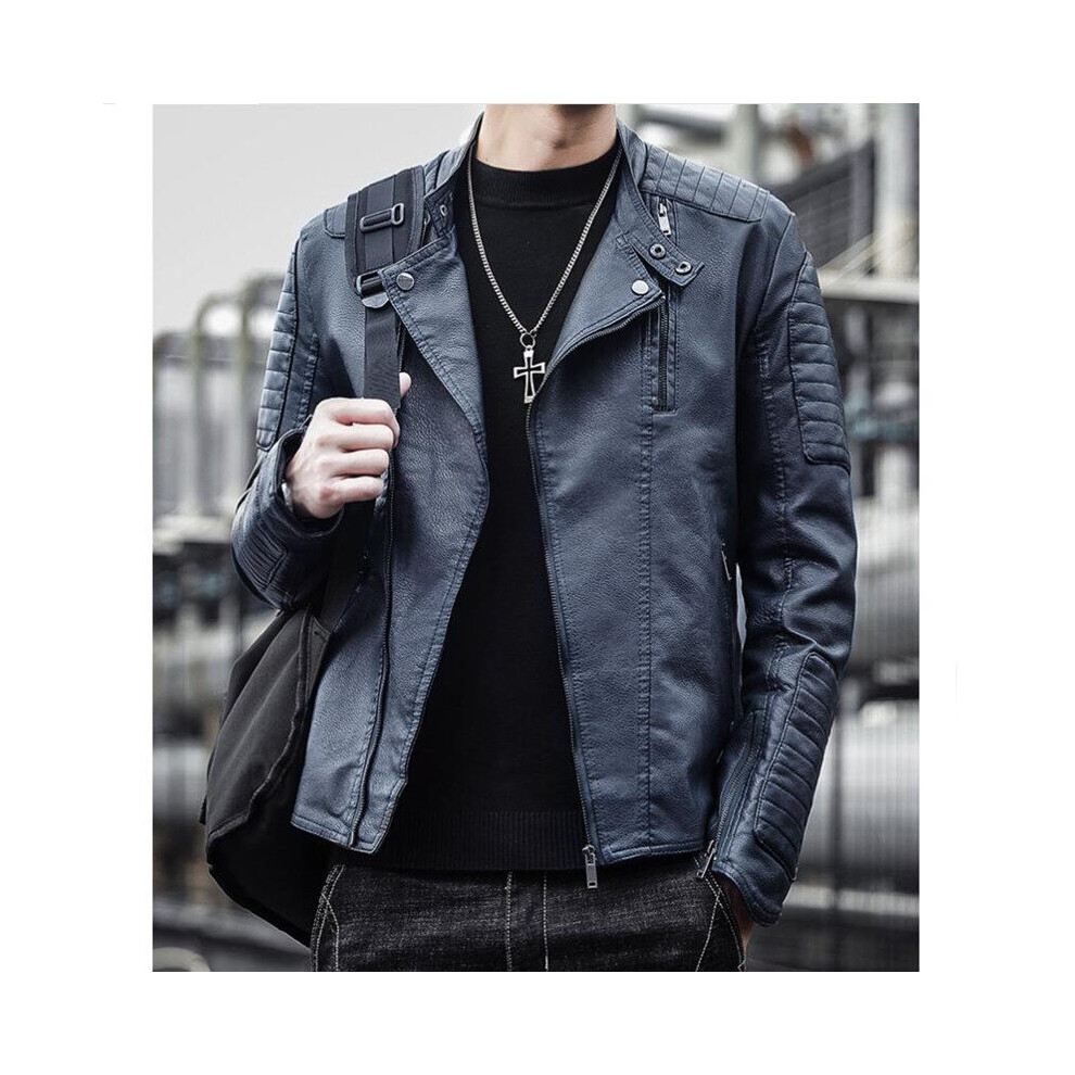 clothing Men Slim Fit Jacket Solid Motorcycle Winter Jackets Windproof Leather Coat-image-OPC-PBR5YTP-NEW