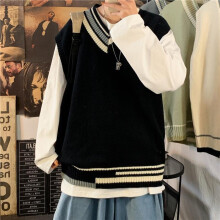 Winter Men Oversize Sweater Vests Male Patchwork Style Soft Knitwear Leisure Unisex Homme Sleeveless Waistcoats Top I40