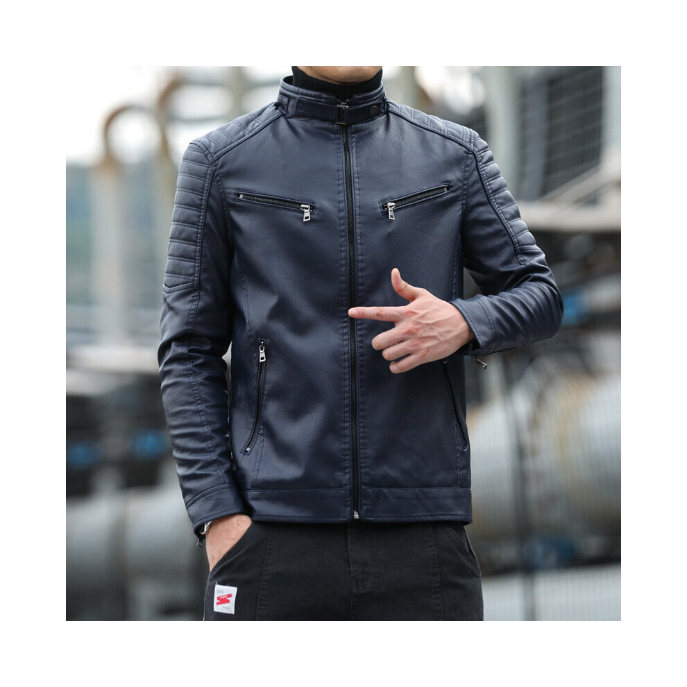 Men's Autumn Leather Jacket Slim Fit Handsome Youth Motorcycle Leather Jacket Multicoloured 885658576493