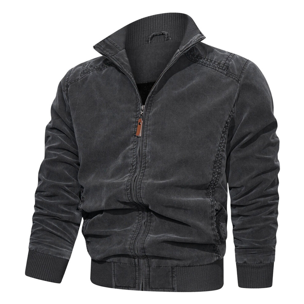 Male Autumn And Winter Warm Long Sleeve Stand Collar Outdoor Jacket Cotton Pockes Coat Coat For Men Winter-image-OPC-PBR62X6-NEW