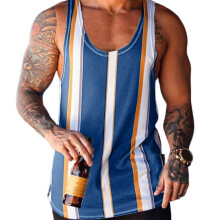 Retro Great Stitching Men Shirt All Match Men Shirt Sleeveless for Daily Wear