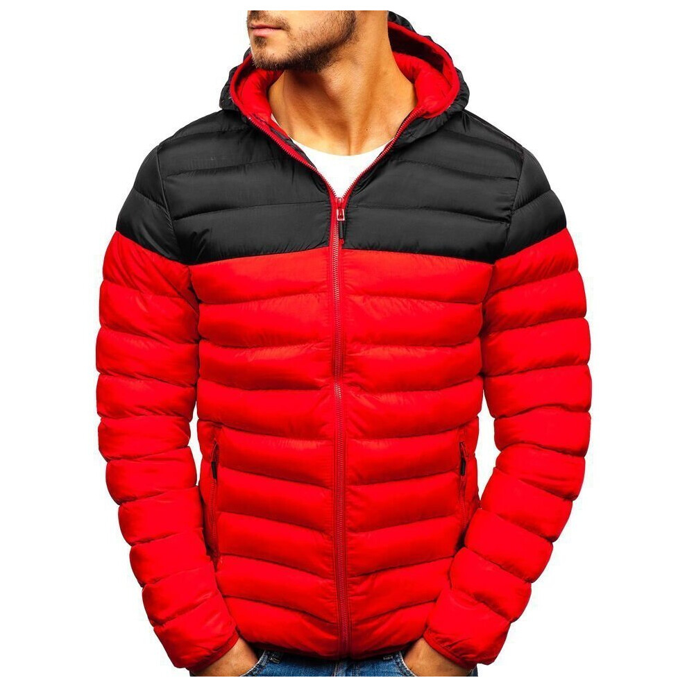 Hoooded Parkas Jackets Windproof Light Winter Outwear Male Down Coat Classical Two Patchwork Coat-image-OPC-PBR667N-NEW