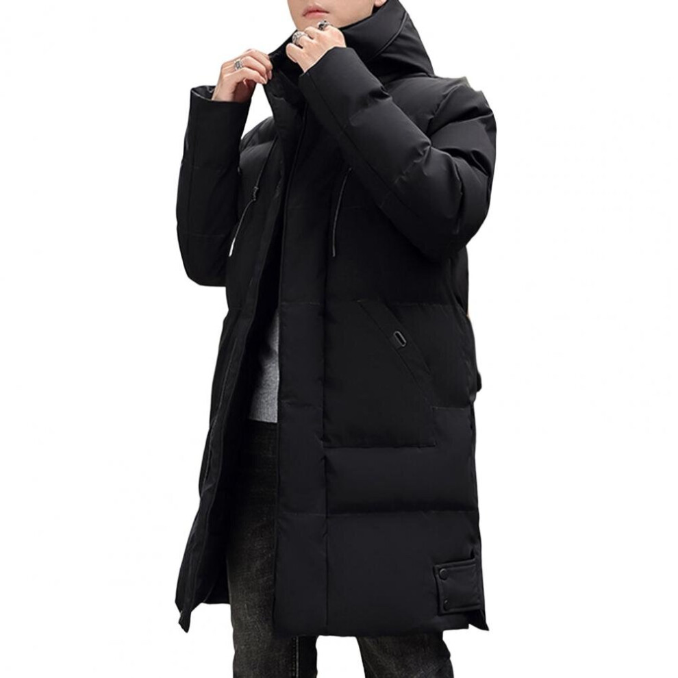 Stylish Zipper Plus Size Men Winter Coat Men Down Coat Hat Keep Warm-image-OPC-PBR65YY-NEW