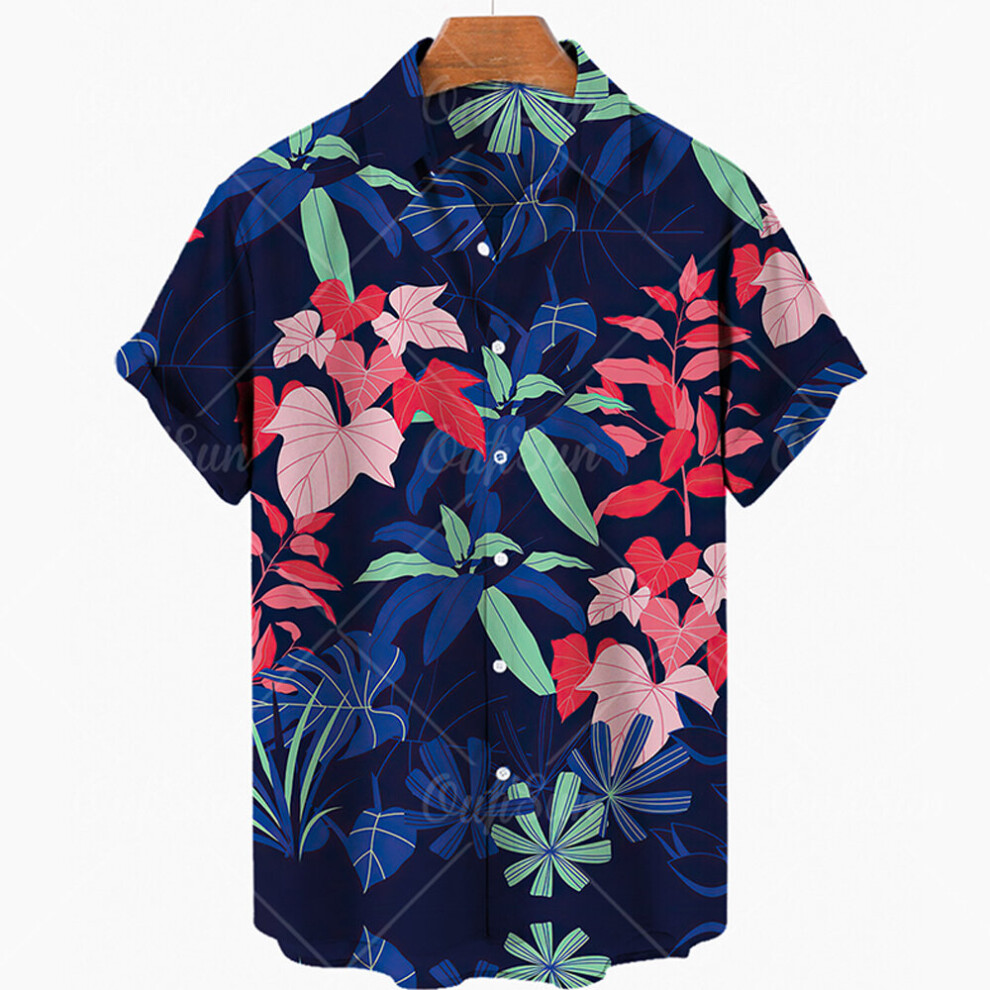 Ttgdfv arrival men's pattern shirt men's Hawaiian casual one-button all-match shirt printed short-sleeved shirt-image-OPC-PBR66C6-NEW