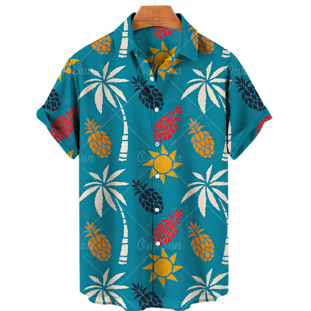 Men Tops And Blouses Gentlemen Hawaiian Shirts Coconut Tree 3D Print Blouses Plus Size Tops Casual Beach Shirts Men Clothing 5XL-image-OPC-PBR66H5-NEW