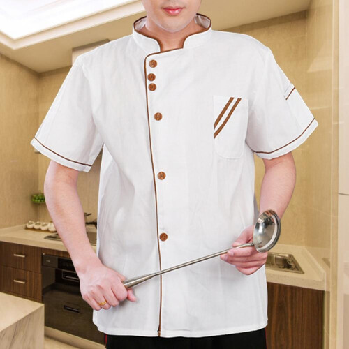 Terrific Quick Dry Buttons Chef Uniform Chef Uniform Soft Stand Collar 1