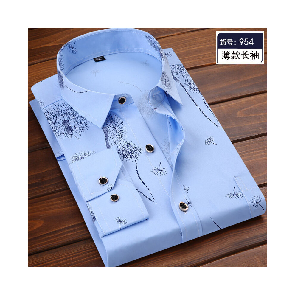 Spring Summer Men Long Sleeve Business Shirt Solid Printed Front Patch Chest Pocket Regular-fit Work Shirt Casual Shirt-image-OPC-PBR68JD-NEW