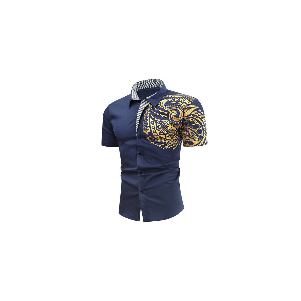 Men Short-sleeved Shirts Summer Print Casual Streetwear High Plus Size Men Clothing Tops Slim Fit Shirts-image-OPC-PBR6BRV-NEW