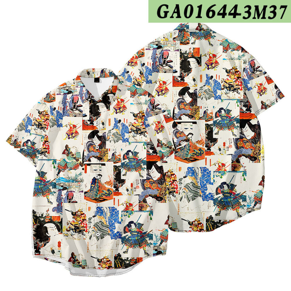 Japanese Style Men Shirt Harajuku Ukiyoe Print Streetwear Summer Short Sleeve Casual Tops Plus Size 4XL 5XL 6XL Clothing-image-OPC-PBR6BJ5-NEW