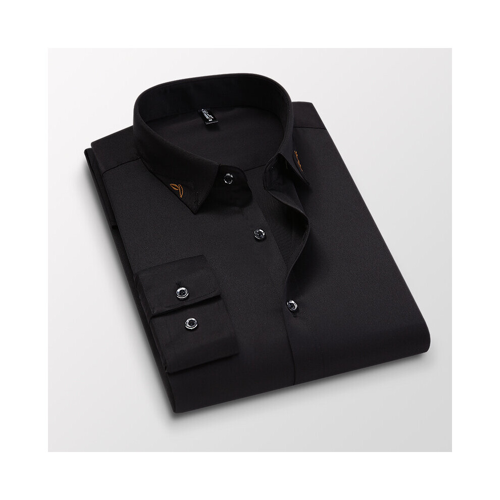 Korea Mens Casual Long Sleeve Shirt Regular-Fit Button Down Pink Purple Shirts-image-OPC-PBR6FFP-NEW