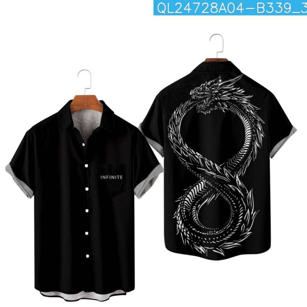 Summer Dragon Printed Men's Blouse Short Sleeve Shirt Beach Shorts Holiday Party Wear Casual Clothing Streetwear-image-OPC-PBR6FHR-NEW