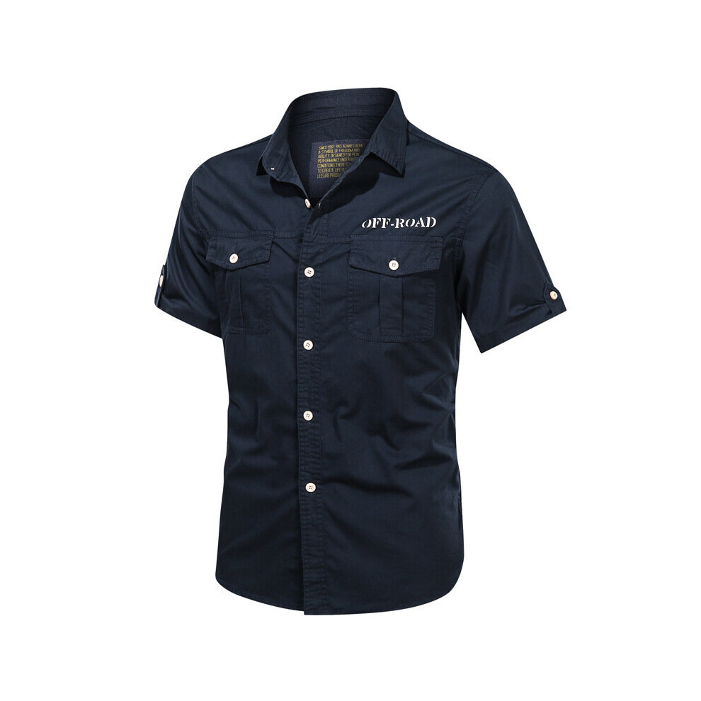 Summer Shirt Men Casual Shirts Short Sleeves Pure Cotton Loose Military Men Shirt Camisas Para Hombre Plus Size S-4XL-image-OPC-PBR6GD6-NEW
