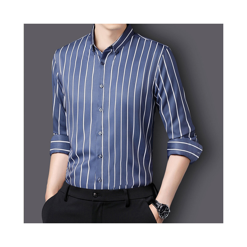Striped Shirts for Men Long Sleeve Non-iron Shirt Daily Casual Harajuku Regular Fit Blouse-image-OPC-PBR6GHV-NEW