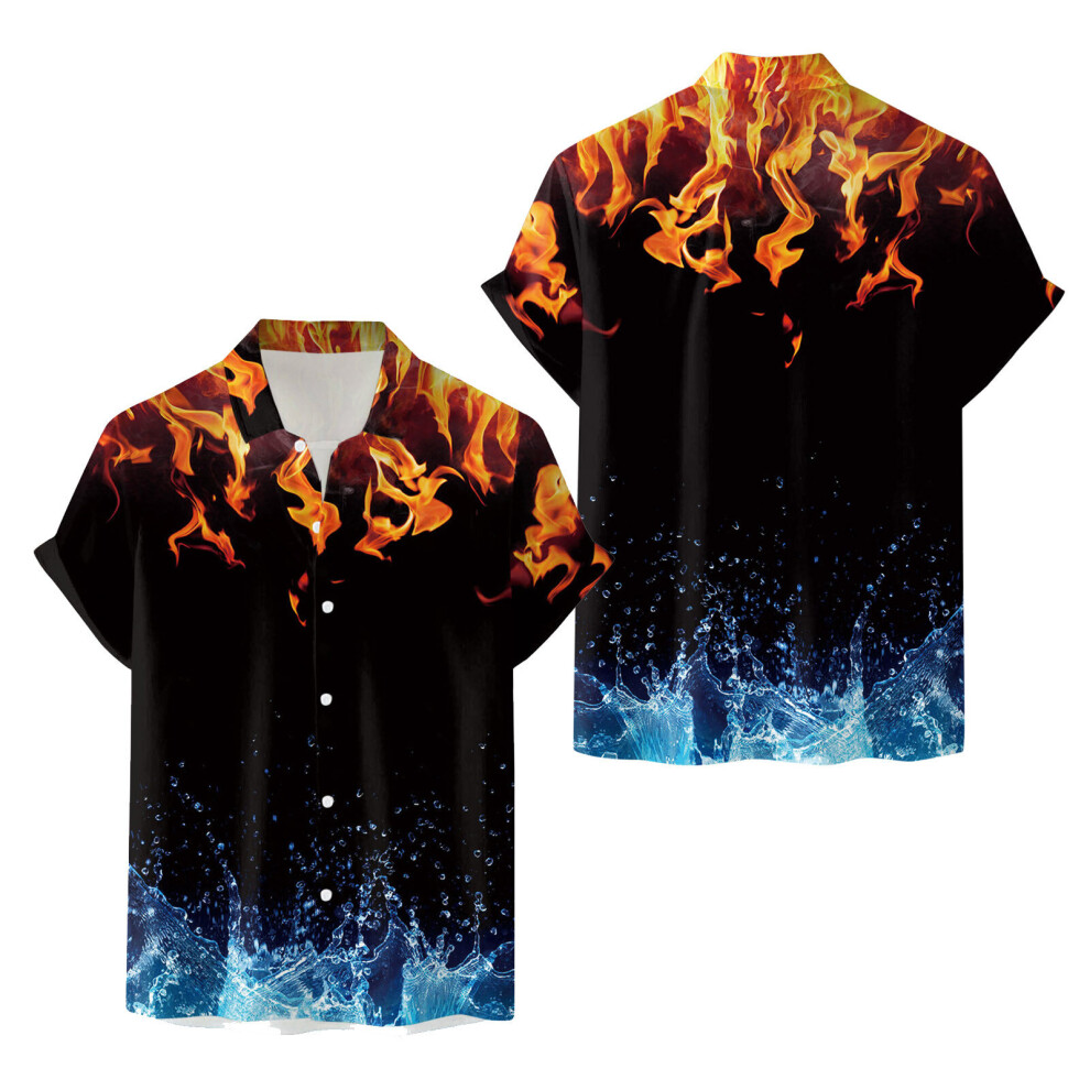 Men Short Sleeve Spring Summer Casual Printed Shirts Top Blouse Shirts-image-OPC-PBR6GKT-NEW