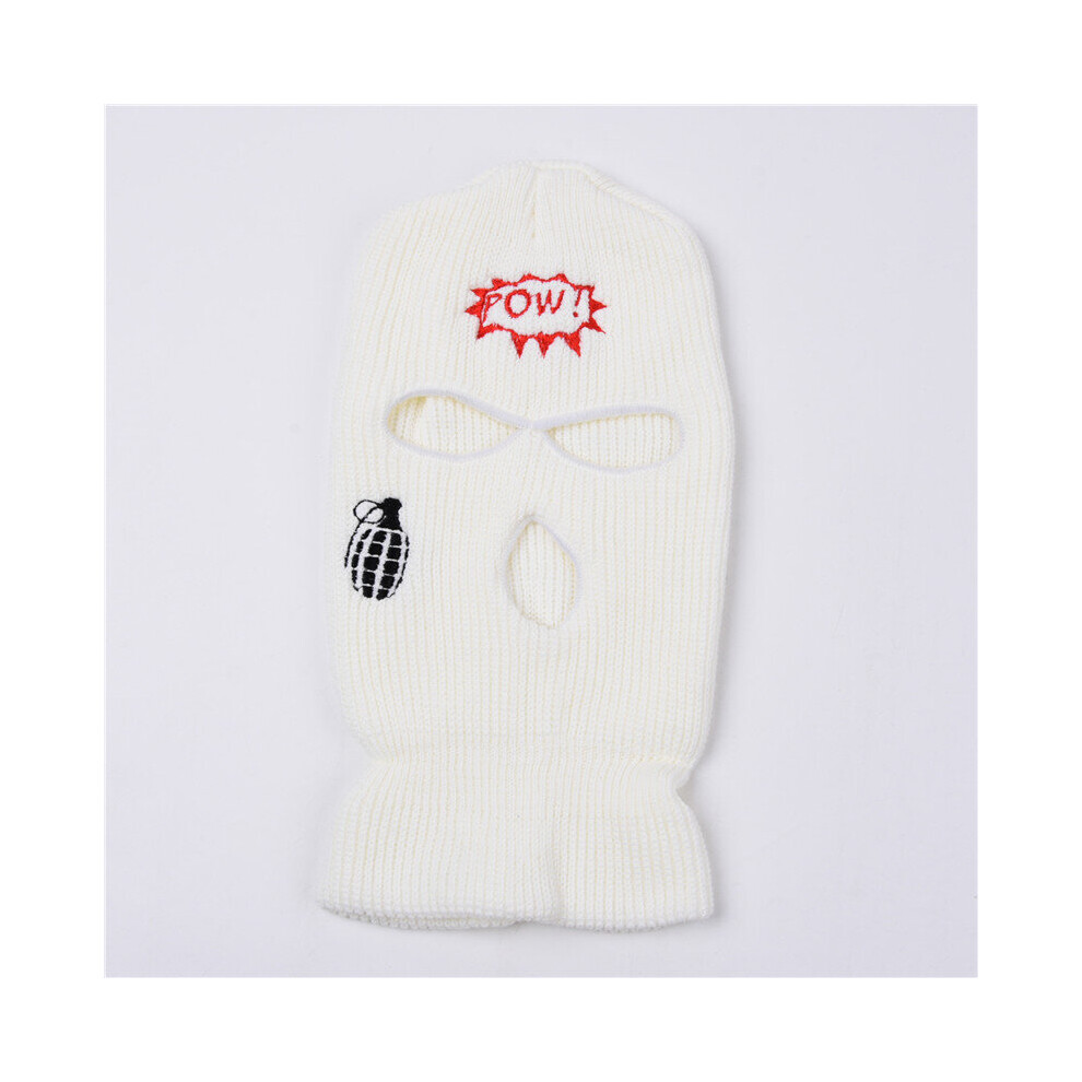 Funny Party Windproof Embroidery Knit Balaclava 3 Mask Hats Winter Party Unisex Ski Cycling Keep Warm Sports Beanies Multicoloured 885658655686