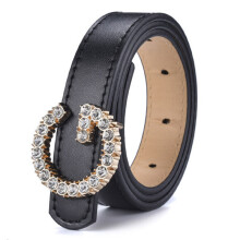 Kids Belt Diamond Buckle for Women Children Boys/Girls Pu Leather Belts Jeans Candy Waist Belt