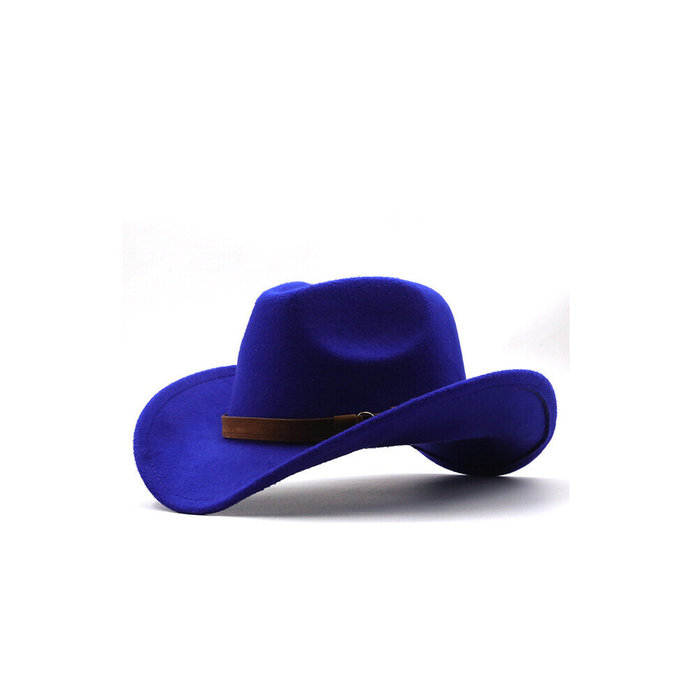 Western Cowboy Wide Brim Women's Fedora Hat Wool Men Western Cowboy Hats For Lady Jazz With Leather Cloche Sombrero Cap-image-OPC-PBR6GXW-NEW